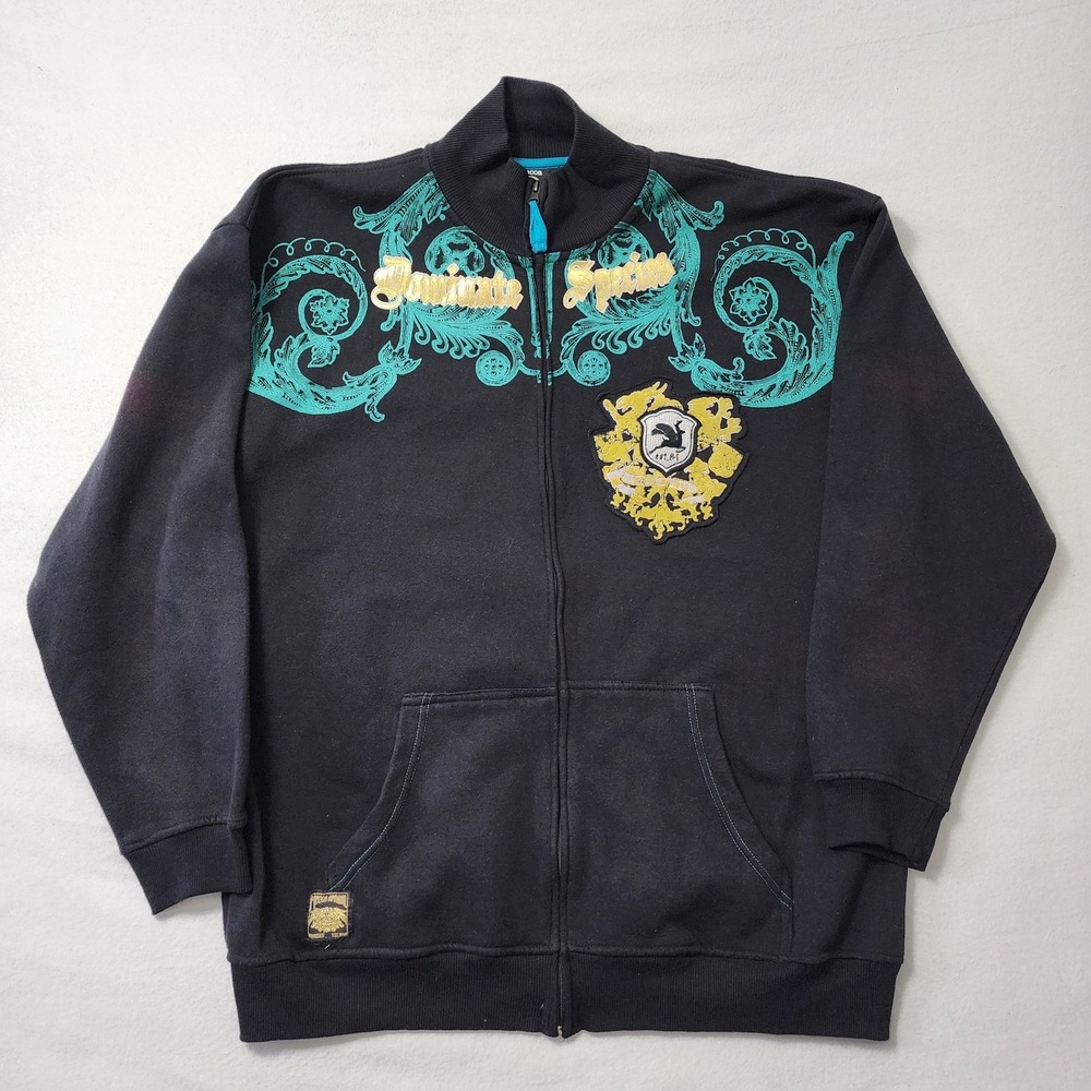 Vintage Y2k Mecca Full Zip Jacket Mens XL Black Jesse Pinkman Skater Grunge